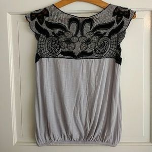 Metallic embroidered blouse